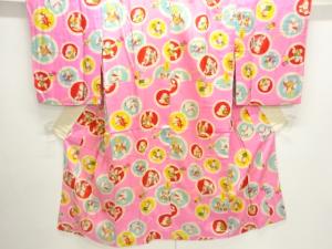 アンティーク　錦紗御所人形模様長襦袢